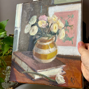 Buttercups in a Stripy Vase