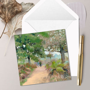 Promenade Richmond Park in London - Greeting card