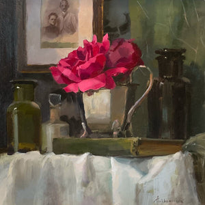 Rose, Apothecary Bottles and an Old Photograph
