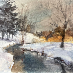 Winter River at Dusk
