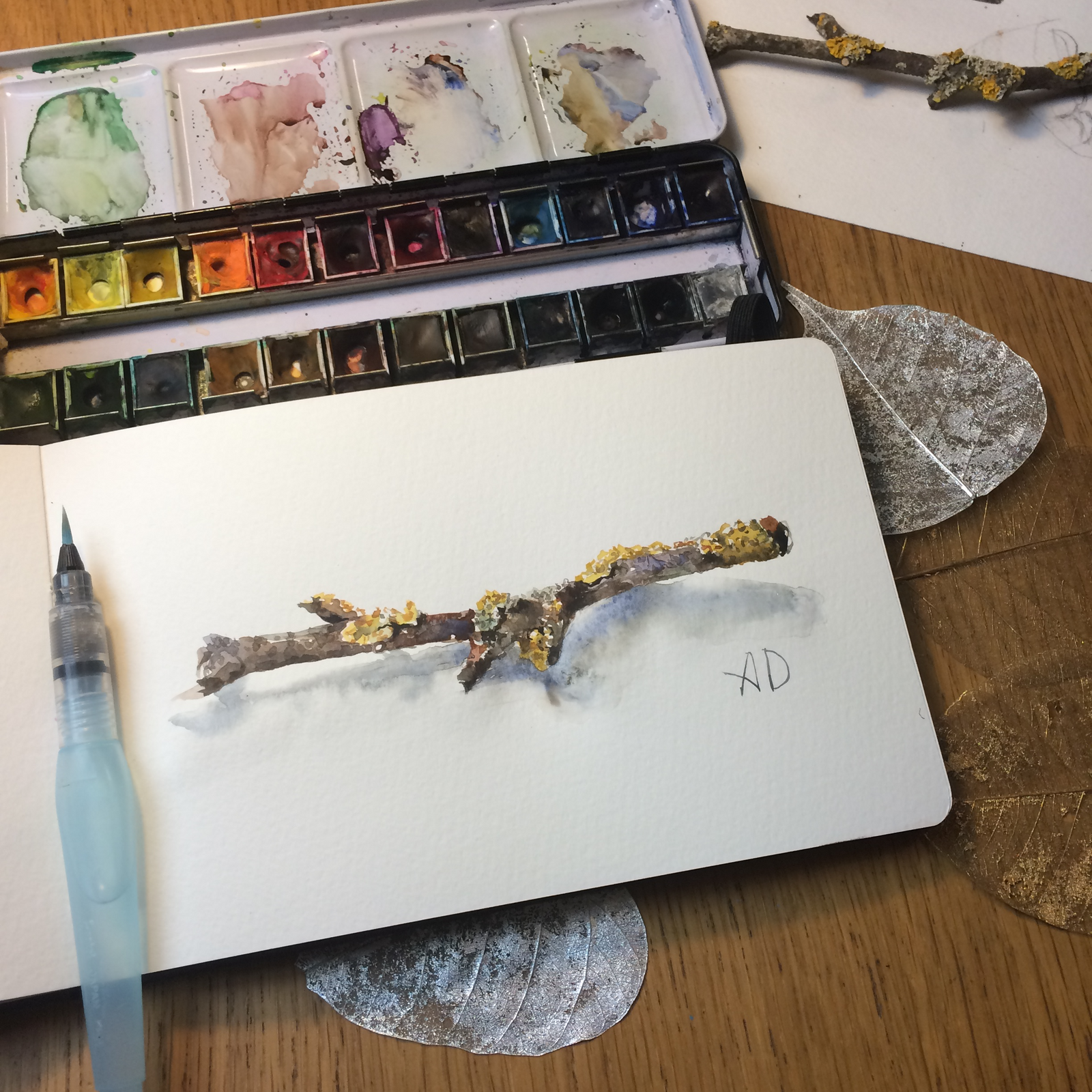 Free Lichen Twig guide outline