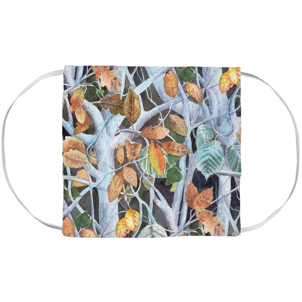Frozen Leaves Boho Designer Face Mask