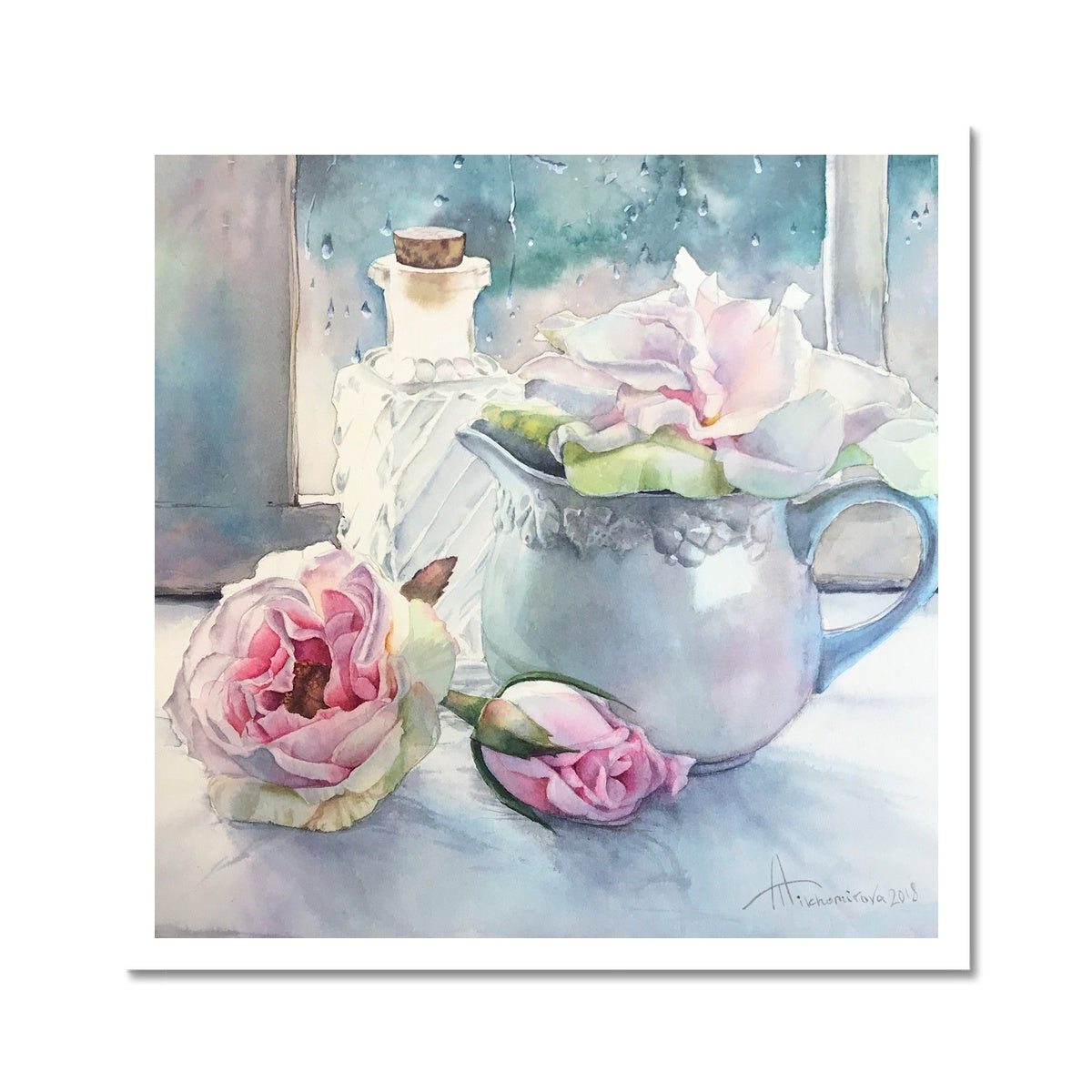 Rainy Day Roses Paper Print