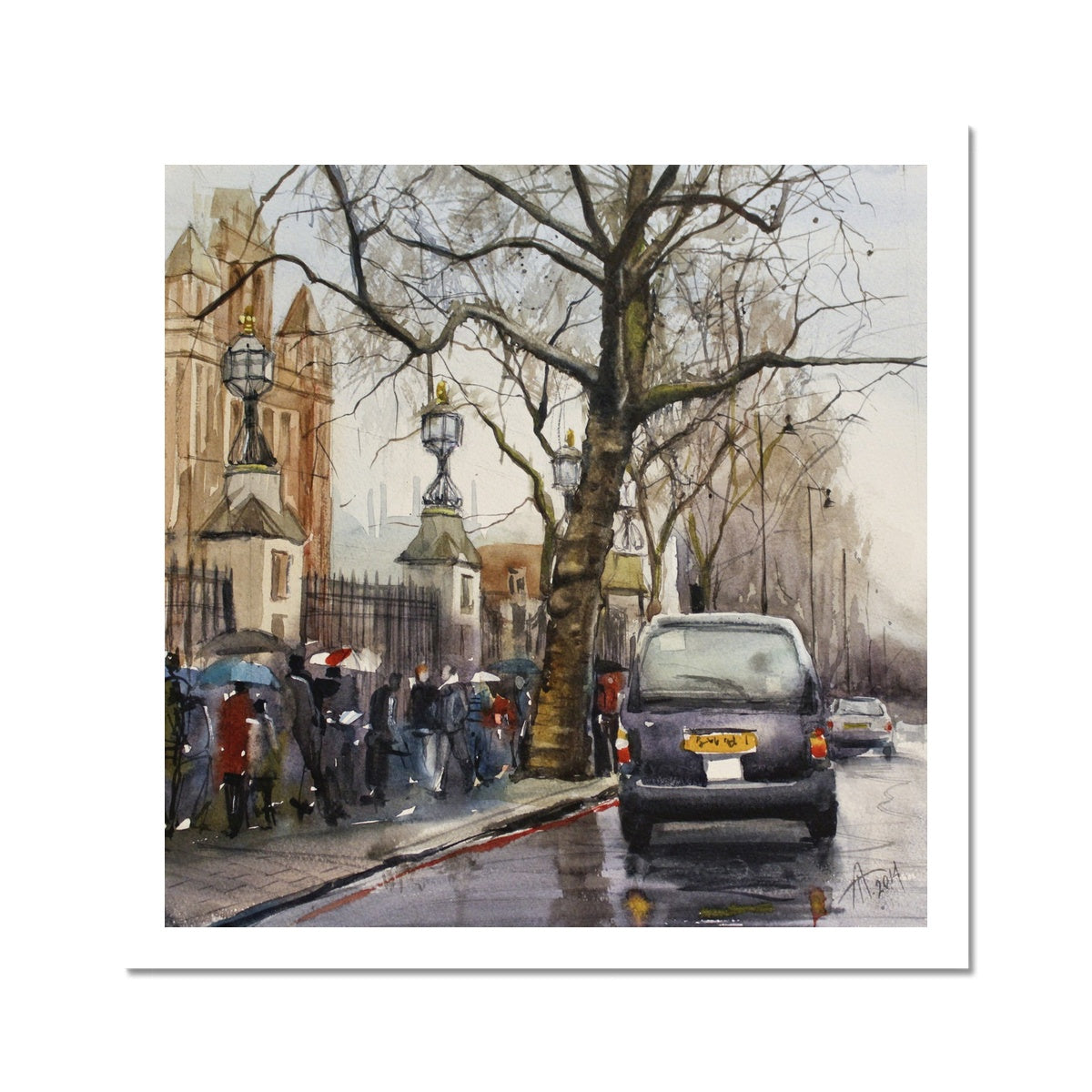 Black Cab in South Kensington  Paper Print