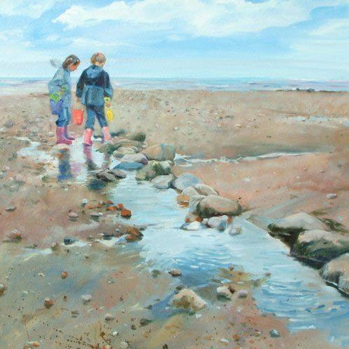 Children playing by the Sea