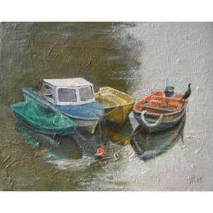 Boats on Thames in the Fog