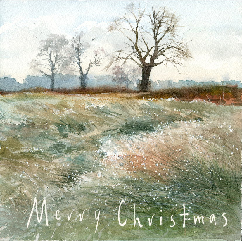 Bushy Park on a Cold Morning - Christmas Greeting card