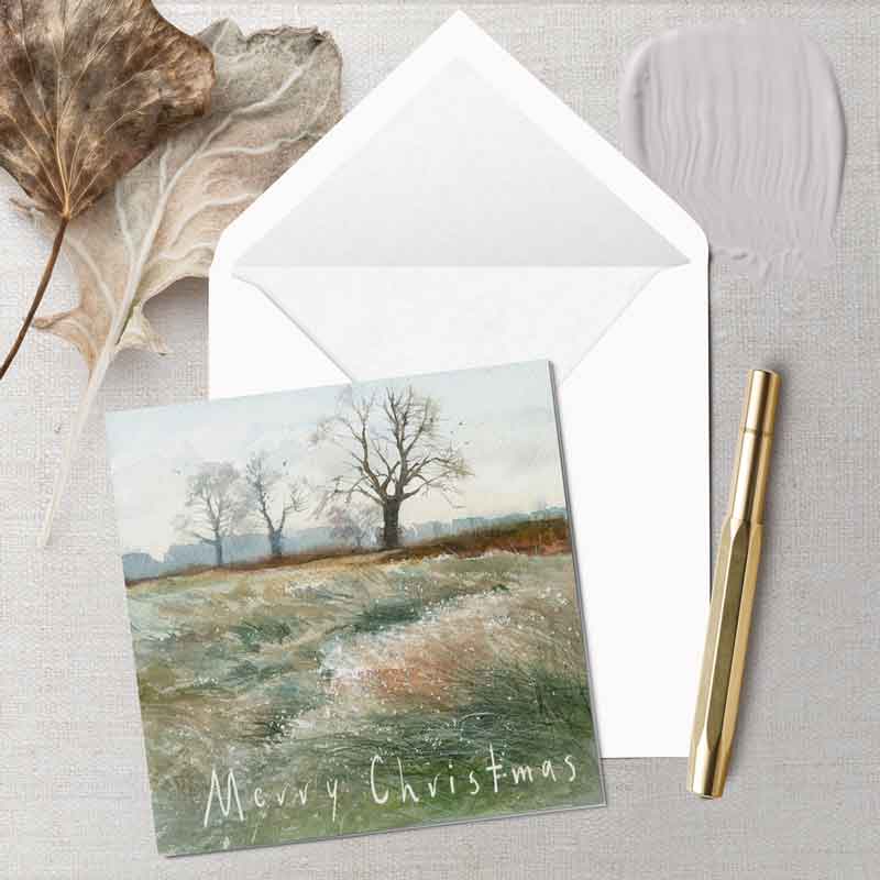 Bushy Park on a Cold Morning - Christmas Greeting card