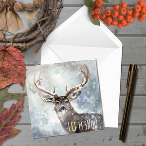 Deer in the Snow - Christmas Greeting card