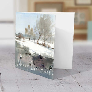 Ham Pond in Winter - Christmas Greeting card