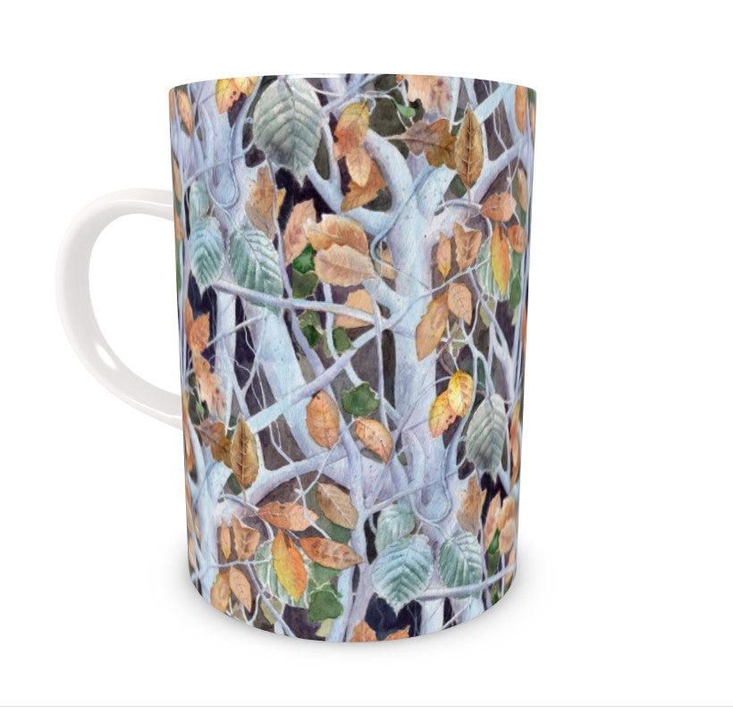 Frozen Leaves Bone China Mug