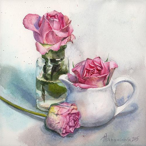 Three Pink Roses