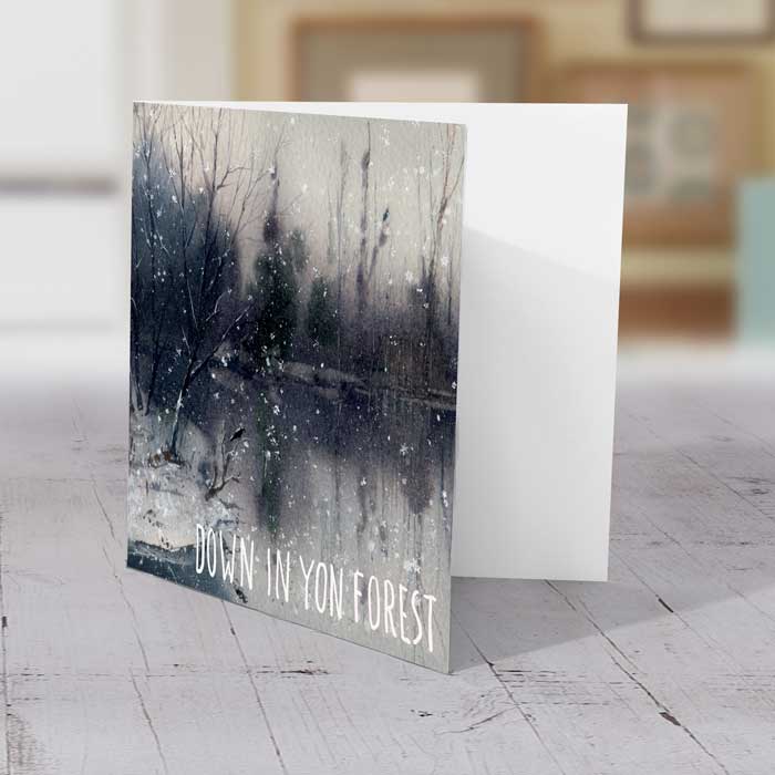 Winter Forest River - Christmas Greeting card