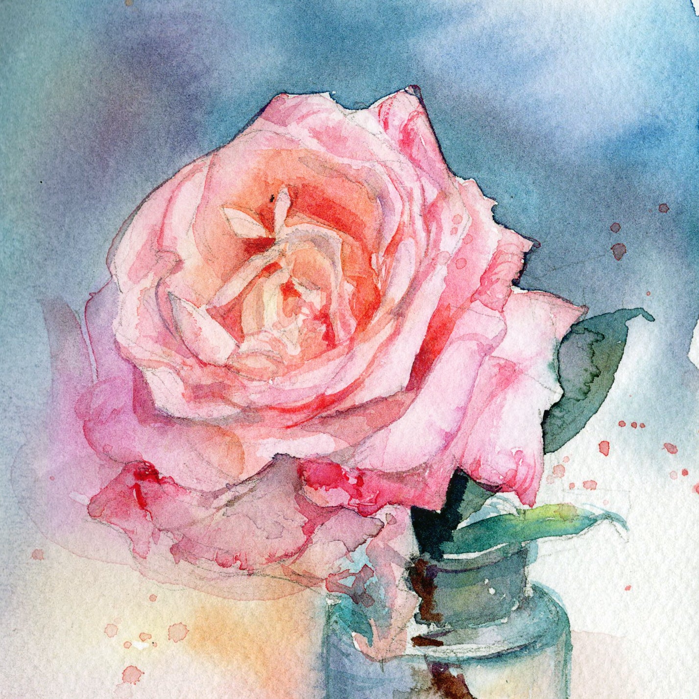 Pink Rose in the Apothecary Bottle