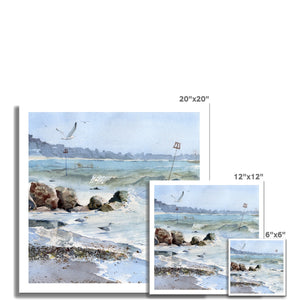Seagulls in the Surf Paper Print
