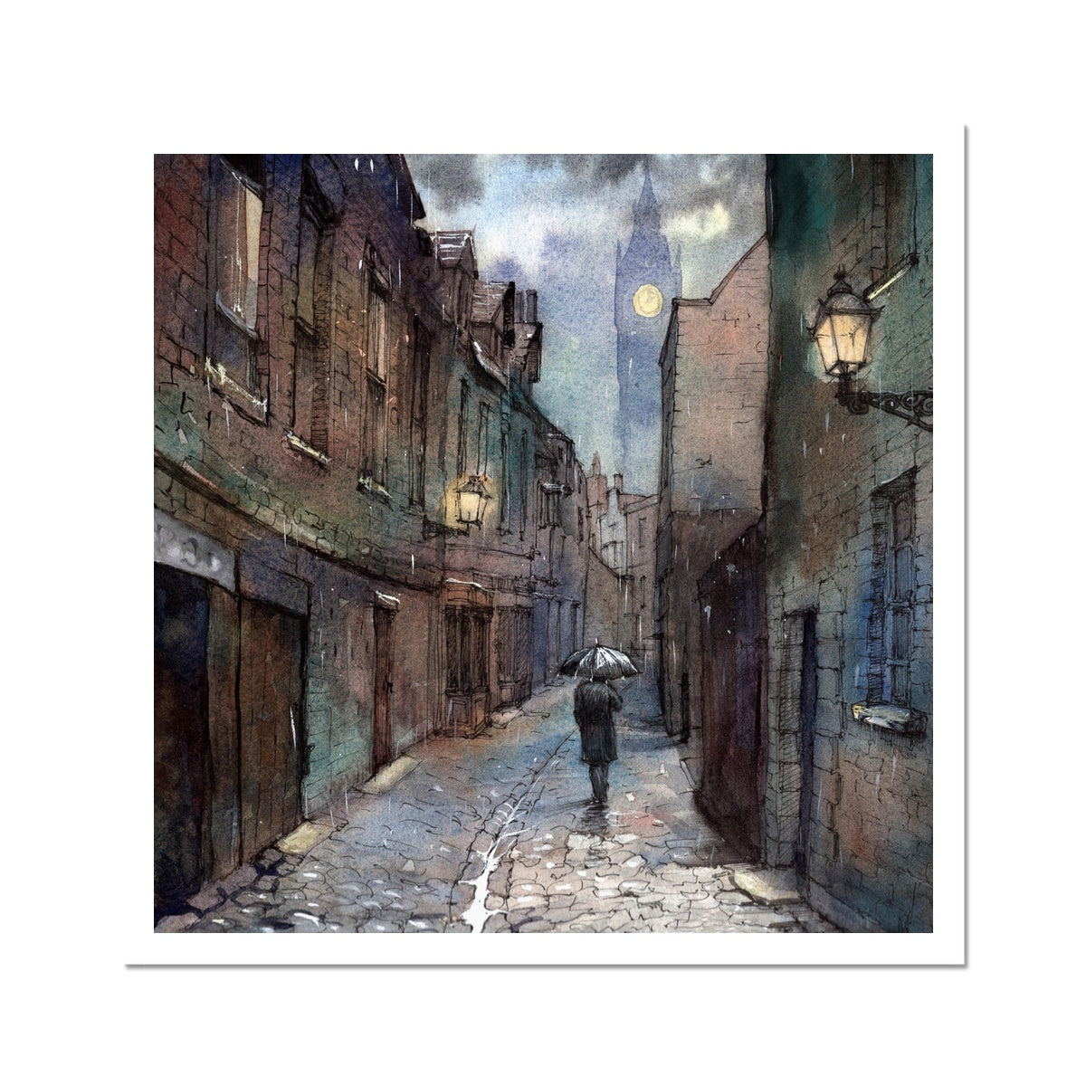 Old London paper print 61 x 61 cm