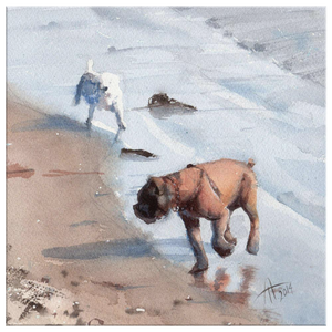 Dogs Run by the Seaside