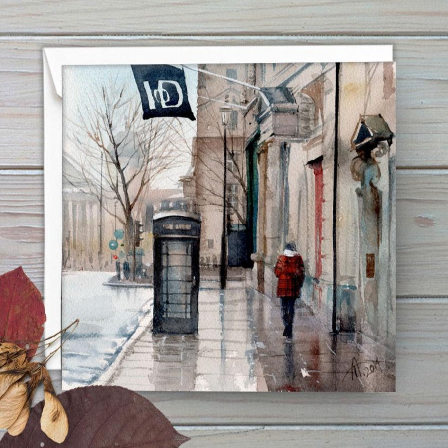 London in the Rain - Greeting card